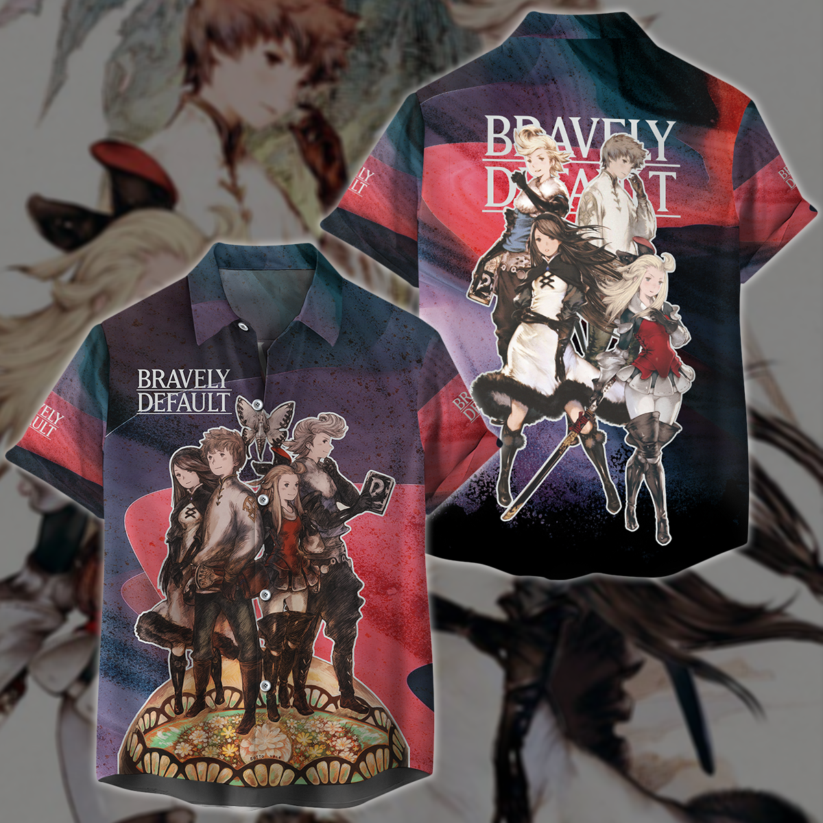 Bravely Default Video Game 3D All Over Printed T-shirt Tank Top Zip Hoodie Pullover Hoodie Hawaiian Shirt Beach Shorts Jogger Hawaiian Shirt S