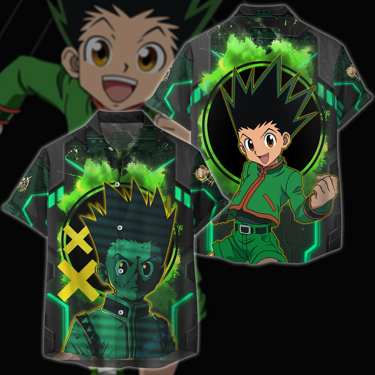 Hunter x Hunter Gon 3D All Over Print T-shirt Tank Top Zip Hoodie Pullover Hoodie Hawaiian Shirt Beach Shorts Jogger Hawaiian Shirt S