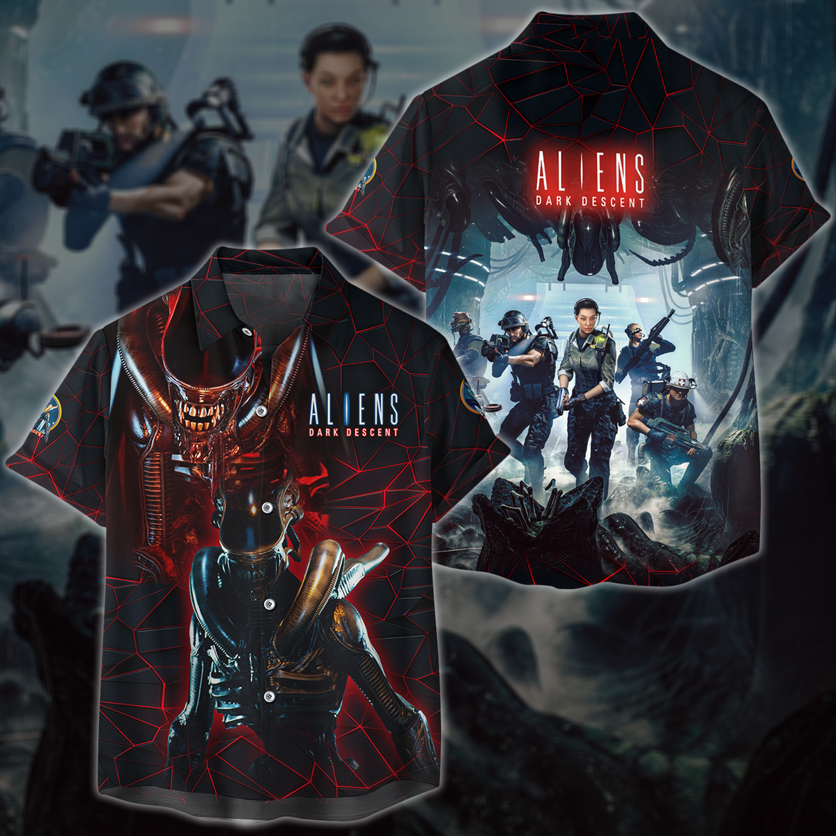 Aliens: Dark Descent Video Game 3D All Over Printed T-shirt Tank Top Zip Hoodie Pullover Hoodie Hawaiian Shirt Beach Shorts Jogger Hawaiian Shirt S