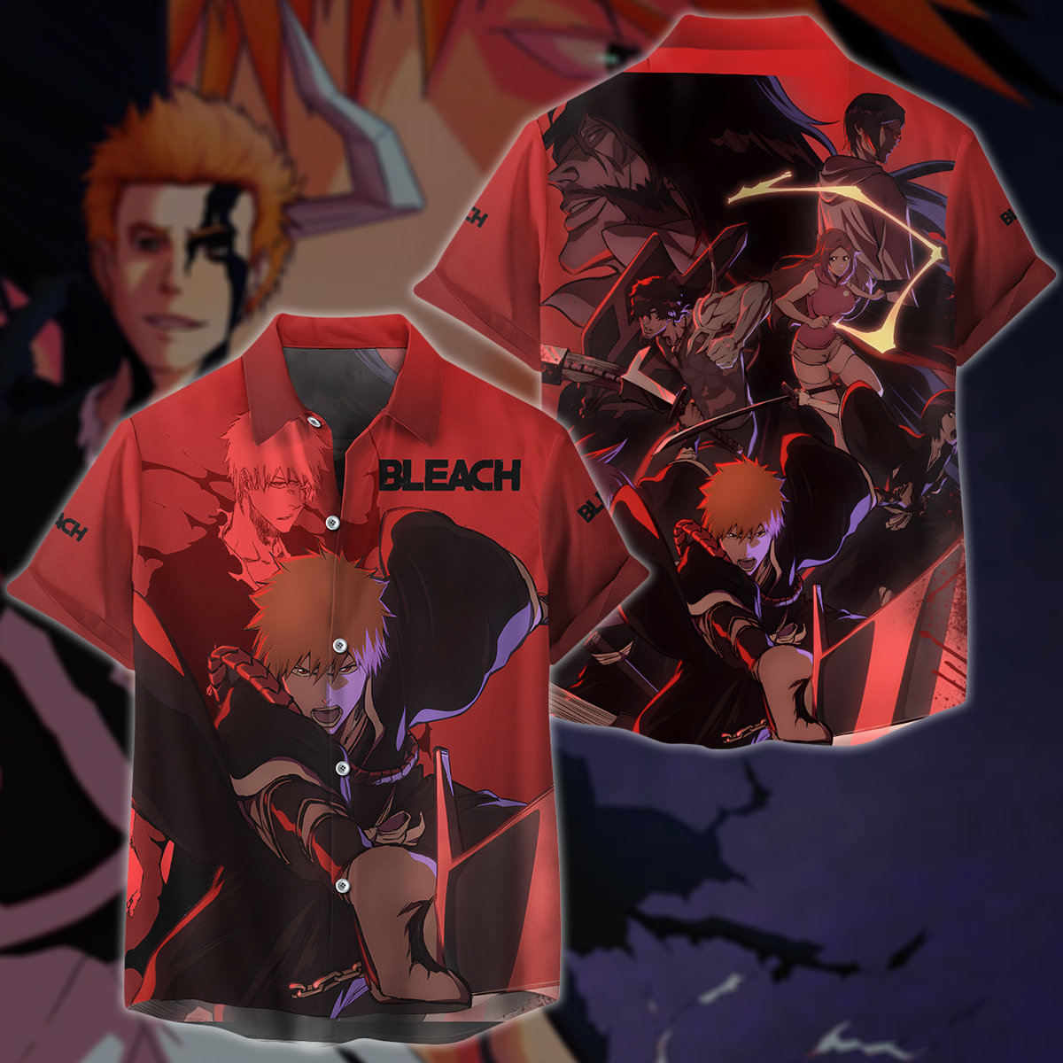 Bleach Anime 3D All Over Print T-shirt Tank Top Zip Hoodie Pullover Hoodie Hawaiian Shirt Beach Shorts Jogger Hawaiian Shirt S