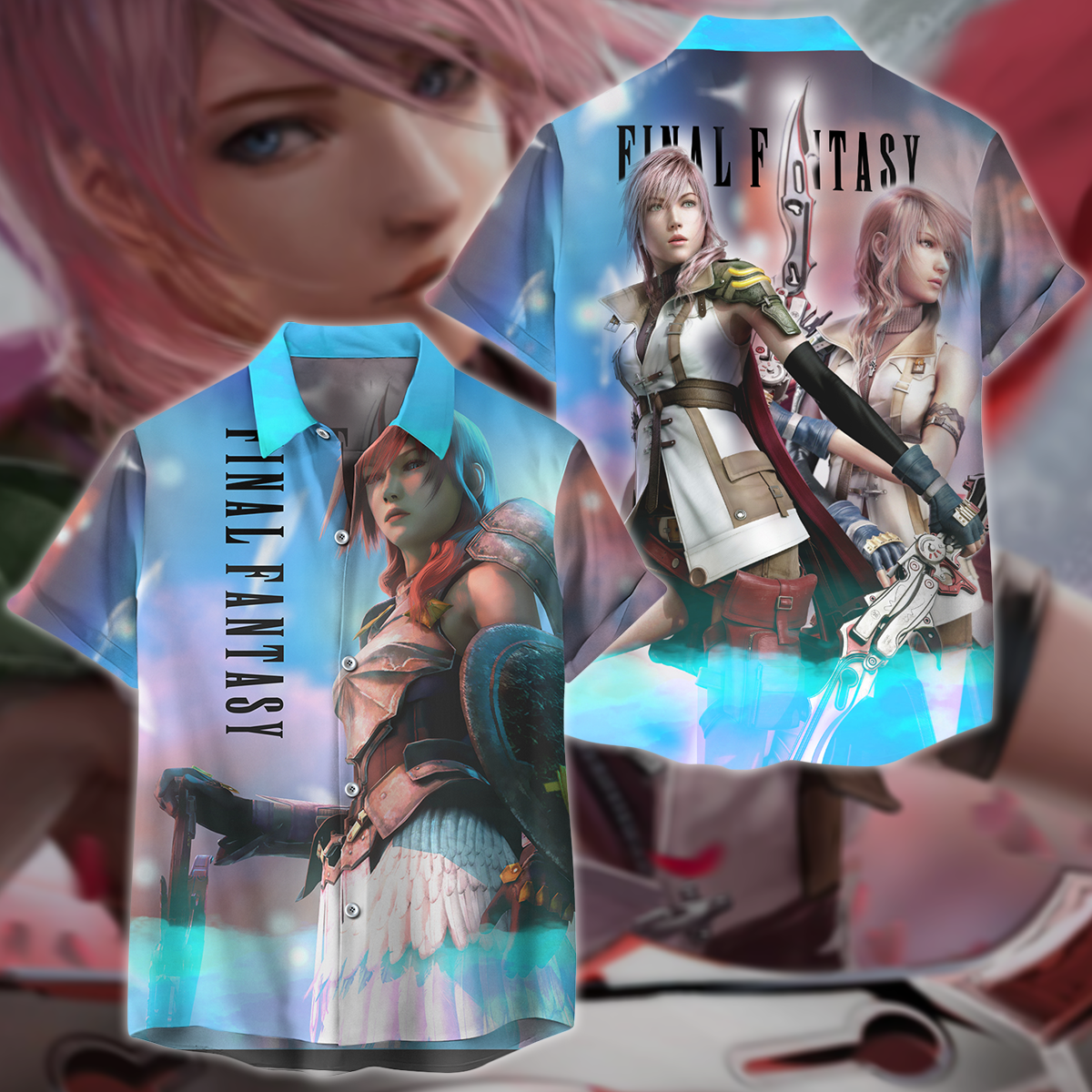 Final Fantasy XIII Video Game 3D All Over Print T-shirt Tank Top Zip Hoodie Pullover Hoodie Hawaiian Shirt Beach Shorts Jogger Hawaiian Shirt S