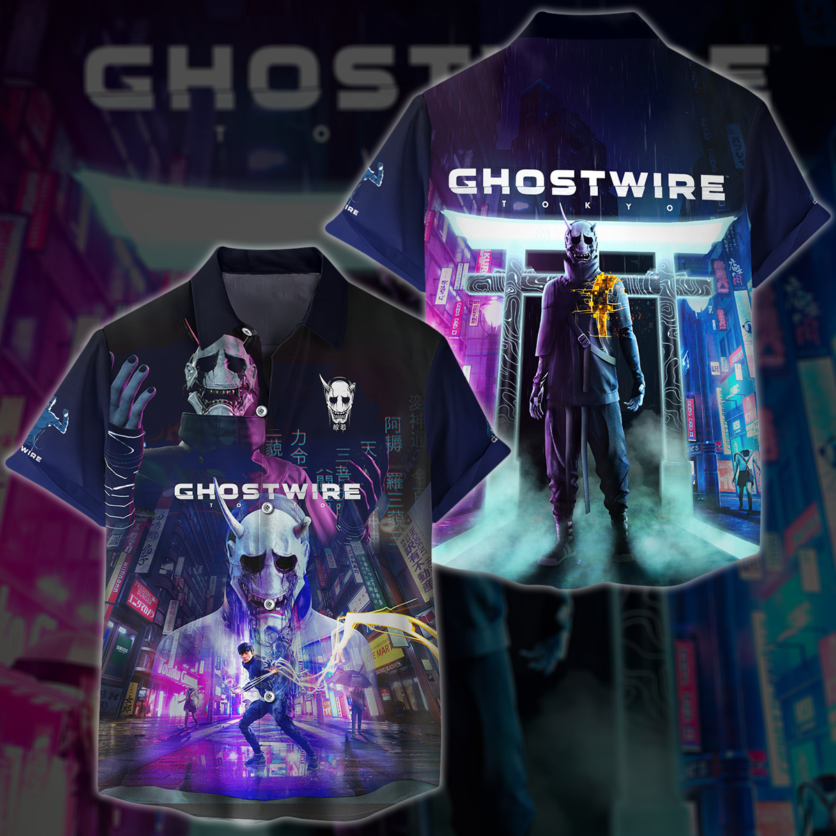 Ghostwire Tokyo Video Game 3D All Over Printed T-shirt Tank Top Zip Hoodie Pullover Hoodie Hawaiian Shirt Beach Shorts Jogger Hawaiian Shirt S