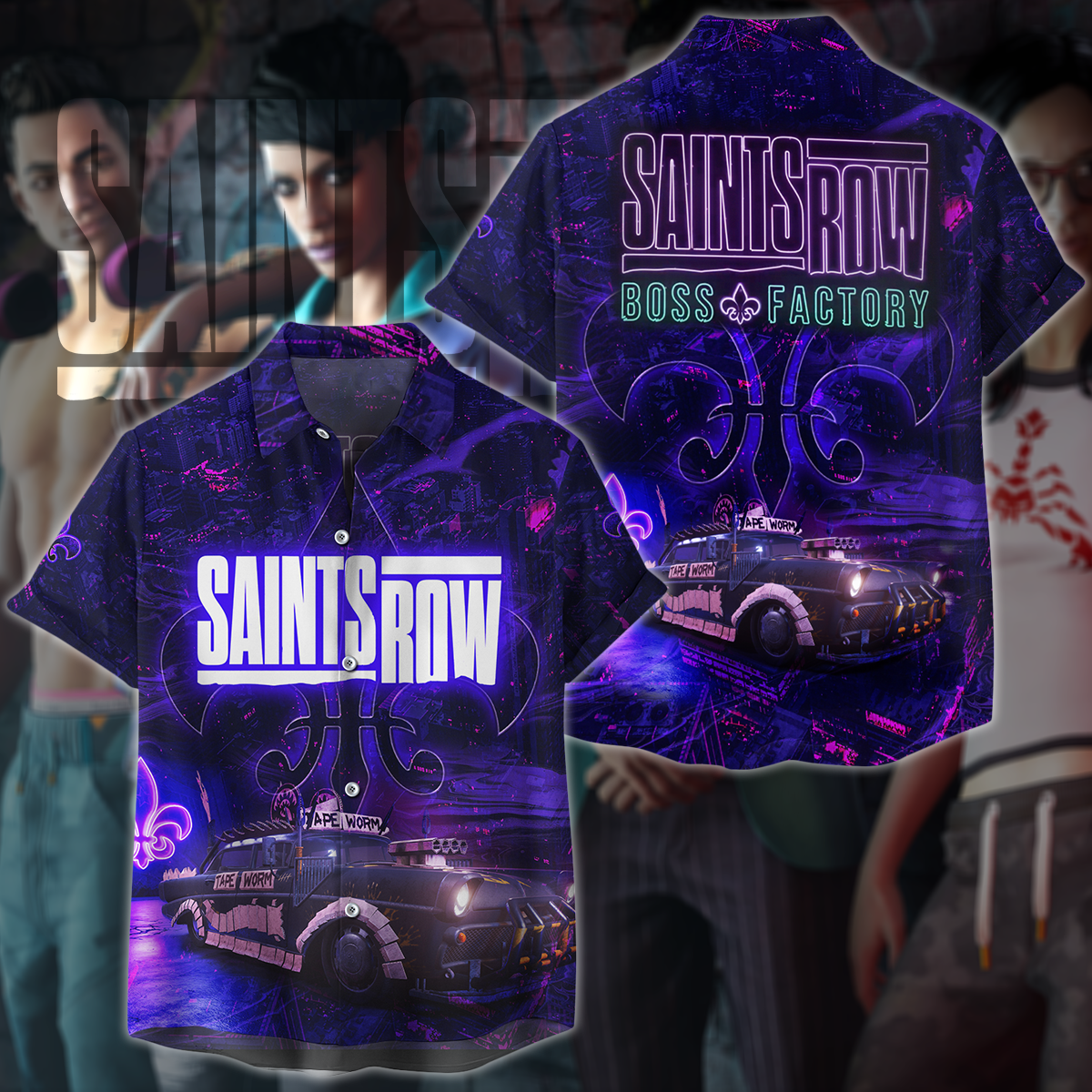 Saints Row Video Game 3D All Over Print T-shirt Tank Top Zip Hoodie Pullover Hoodie Hawaiian Shirt Beach Shorts Jogger Hawaiian Shirt S
