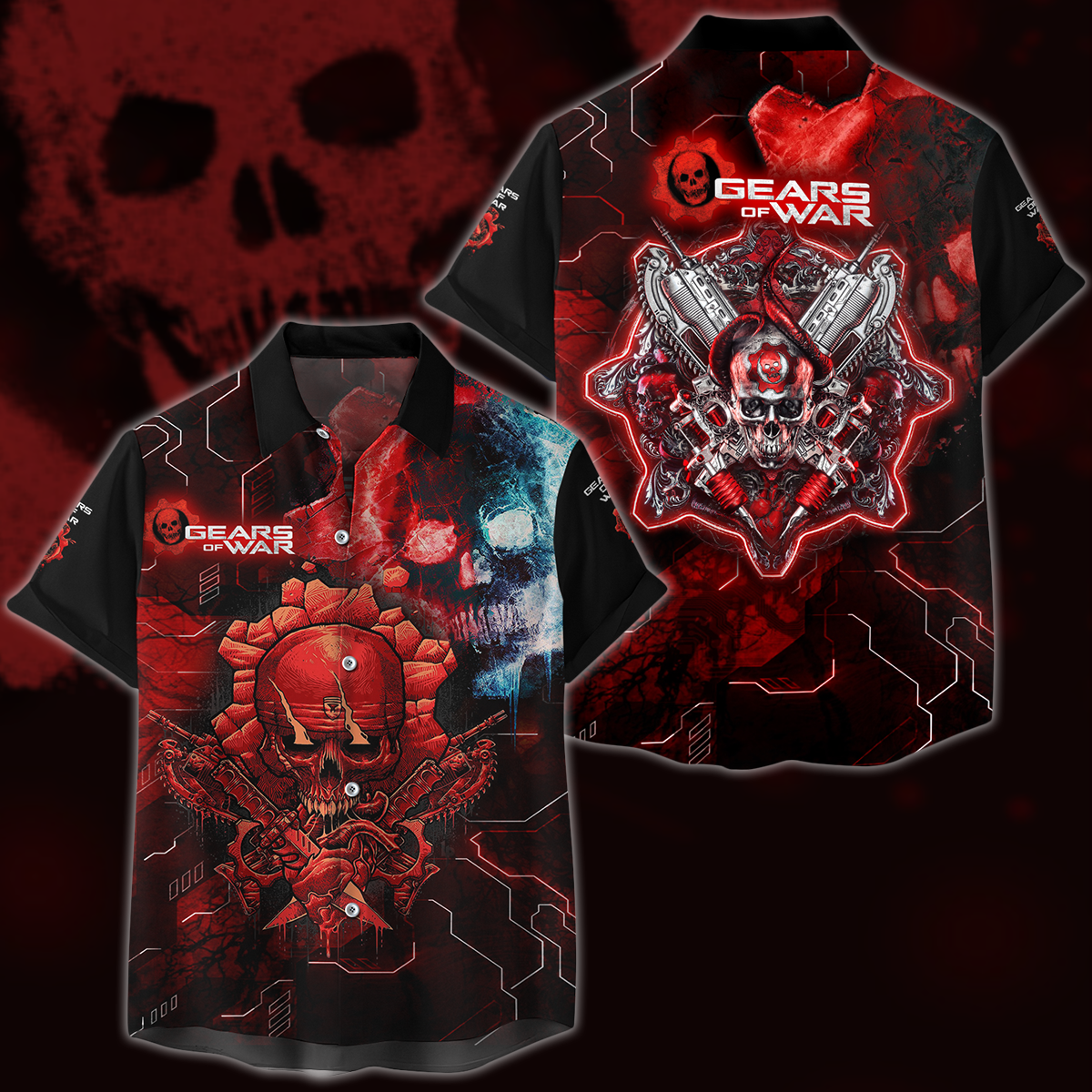 Gears of War Video Game 3D All Over Printed T-shirt Tank Top Zip Hoodie Pullover Hoodie Hawaiian Shirt Beach Shorts Jogger Hawaiian Shirt S