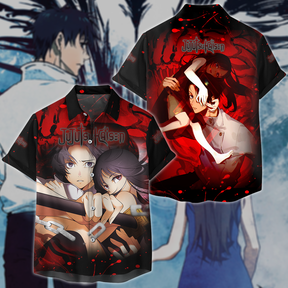 Jujutsu Kaisen Yuta & Rika Human Form 3D All Over Print T-shirt Tank Top Zip Hoodie Pullover Hoodie Hawaiian Shirt Beach Shorts Jogger Hawaiian Shirt S
