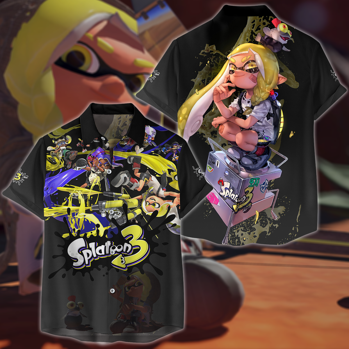 Splatoon 3 Video Game 3D All Over Print T-shirt Tank Top Zip Hoodie Pullover Hoodie Hawaiian Shirt Beach Shorts Jogger Hawaiian Shirt S
