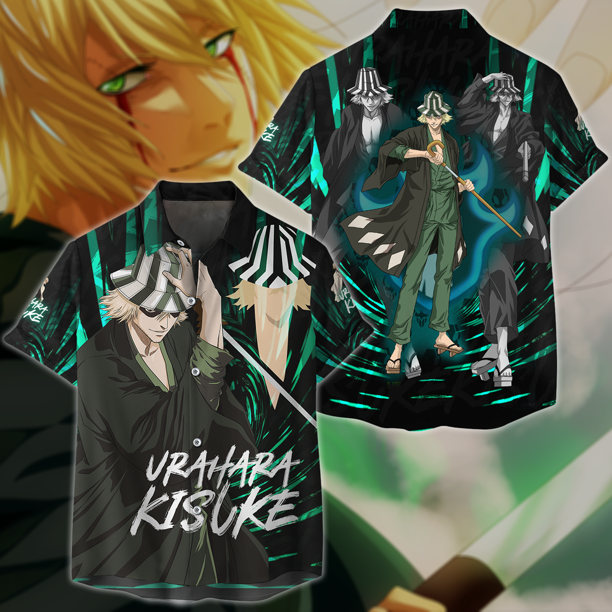 Bleach Kisuke Urahara Anime Manga 3D All Over Print T-shirt Tank Top Zip Hoodie Pullover Hoodie Hawaiian Shirt Beach Shorts Jogger Hawaiian Shirt S