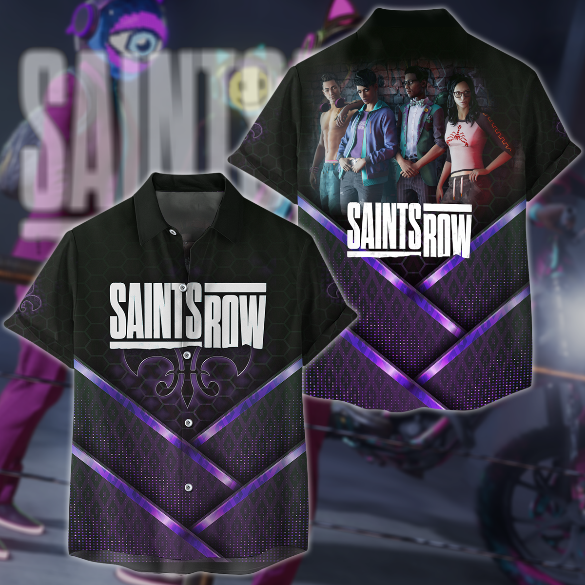 Saints Row Video Game 3D All Over Print T-shirt Tank Top Zip Hoodie Pullover Hoodie Hawaiian Shirt Beach Shorts Jogger Hawaiian Shirt S