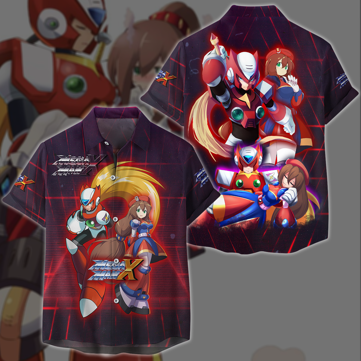 Mega Man X: Zero & Iris Video Game 3D All Over Printed T-shirt Tank Top Zip Hoodie Pullover Hoodie Hawaiian Shirt Beach Shorts Jogger Hawaiian Shirt S