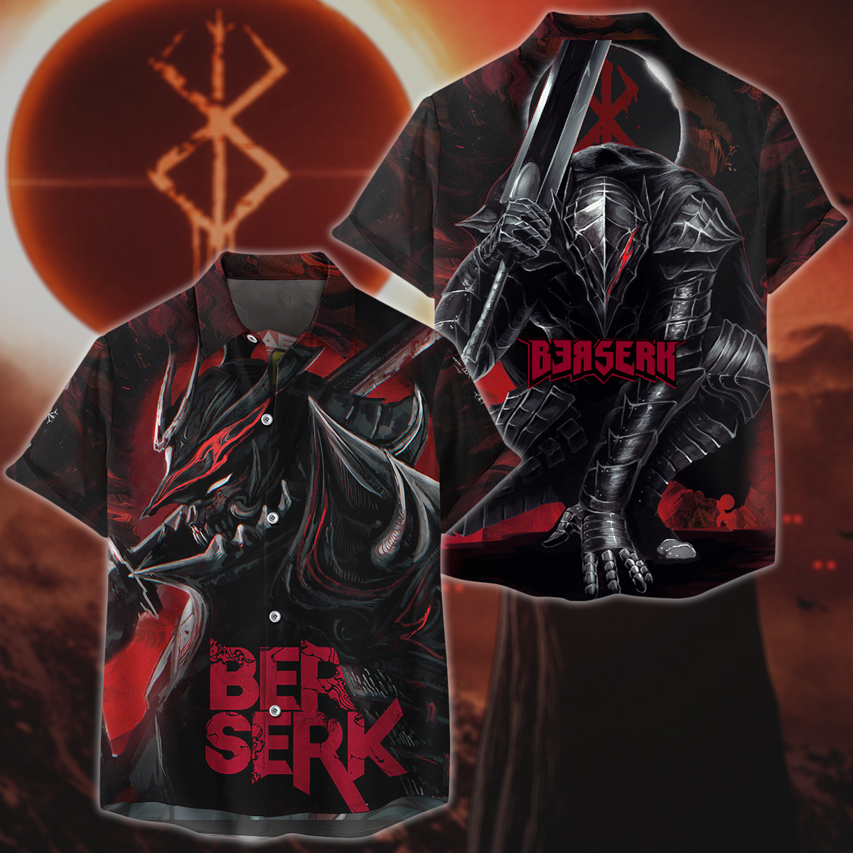 Berserk 3D All Over Print T-shirt Tank Top Zip Hoodie Pullover Hoodie Hawaiian Shirt Beach Shorts Jogger Hawaiian Shirt S