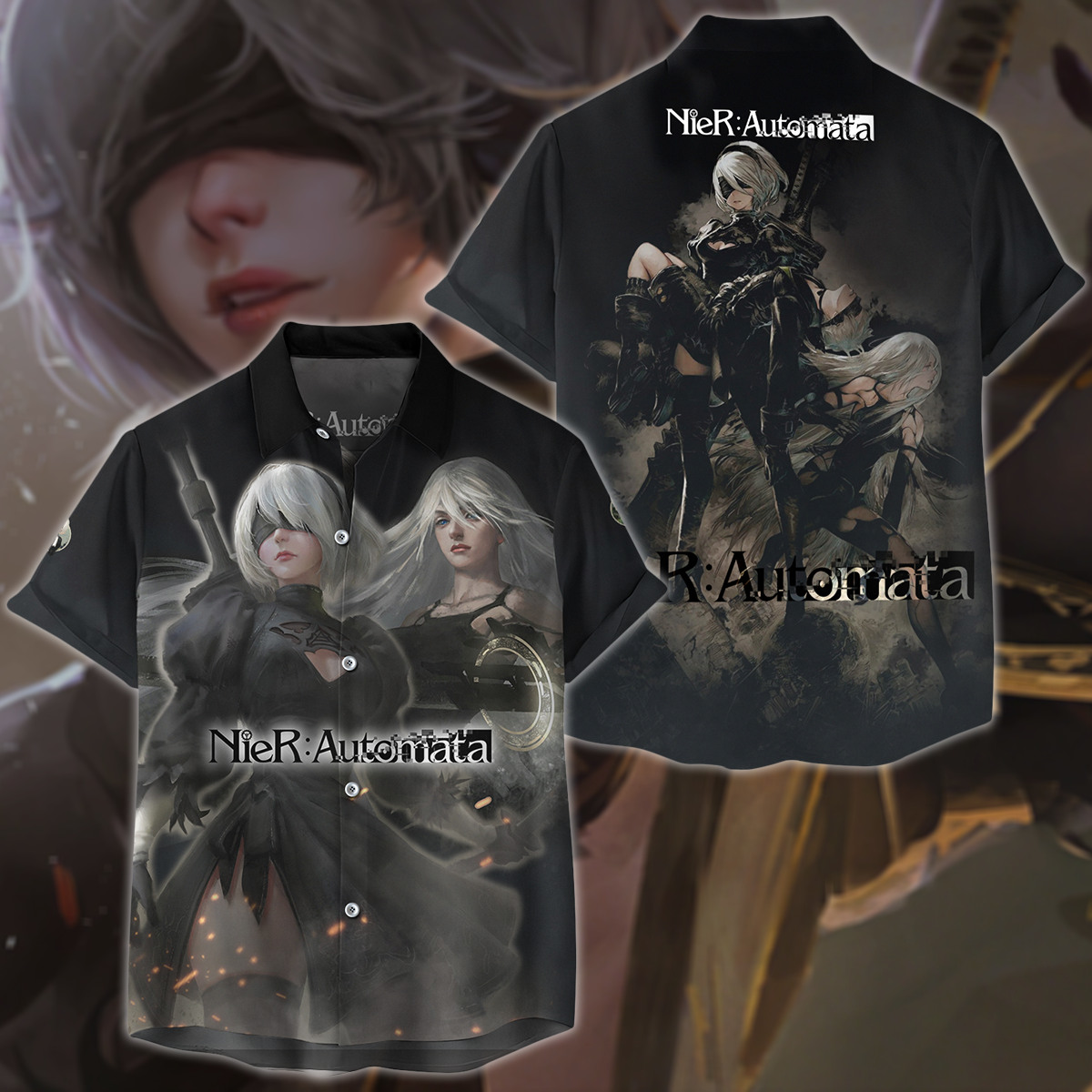 NieR: Automata Video Game 3D All Over Print T-shirt Tank Top Zip Hoodie Pullover Hoodie Hawaiian Shirt Beach Shorts Jogger Hawaiian Shirt S