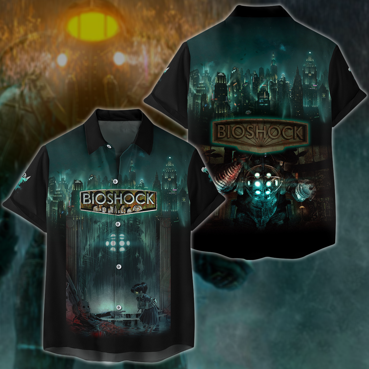 Bioshock Video Game 3D All Over Print T-shirt Tank Top Zip Hoodie Pullover Hoodie Hawaiian Shirt Beach Shorts Jogger Hawaiian Shirt S