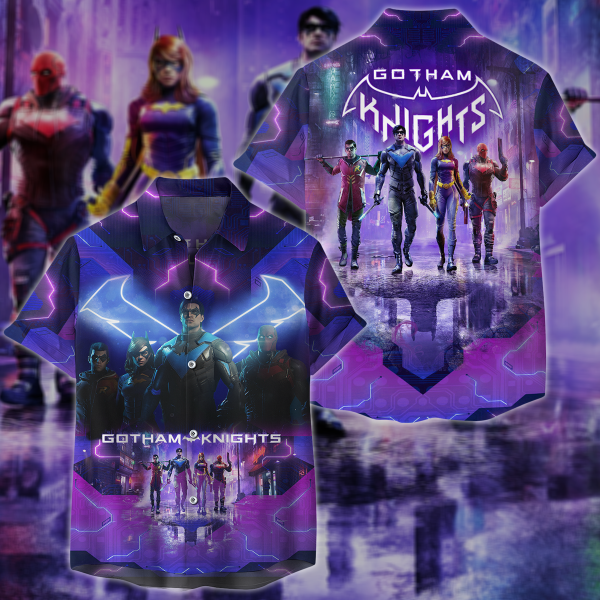 Gotham Knights 2022 Video Game 3D All Over Print T-shirt Tank Top Zip Hoodie Pullover Hoodie Hawaiian Shirt Beach Shorts Jogger Hawaiian Shirt S