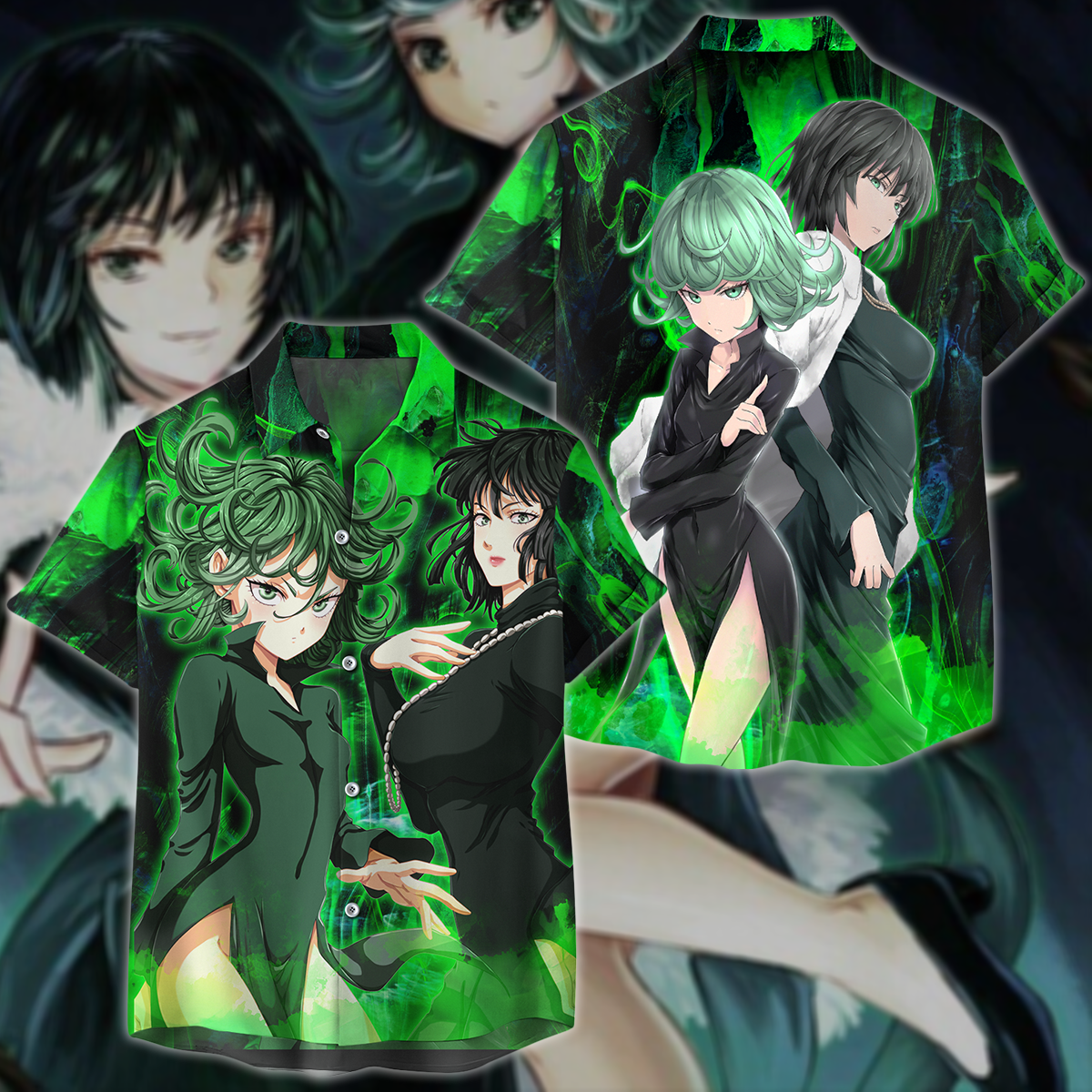 One Punch Man Tatsumaki & Fubuki 3D All Over Print T-shirt Tank Top Zip Hoodie Pullover Hoodie Hawaiian Shirt Beach Shorts Jogger Hawaiian Shirt S