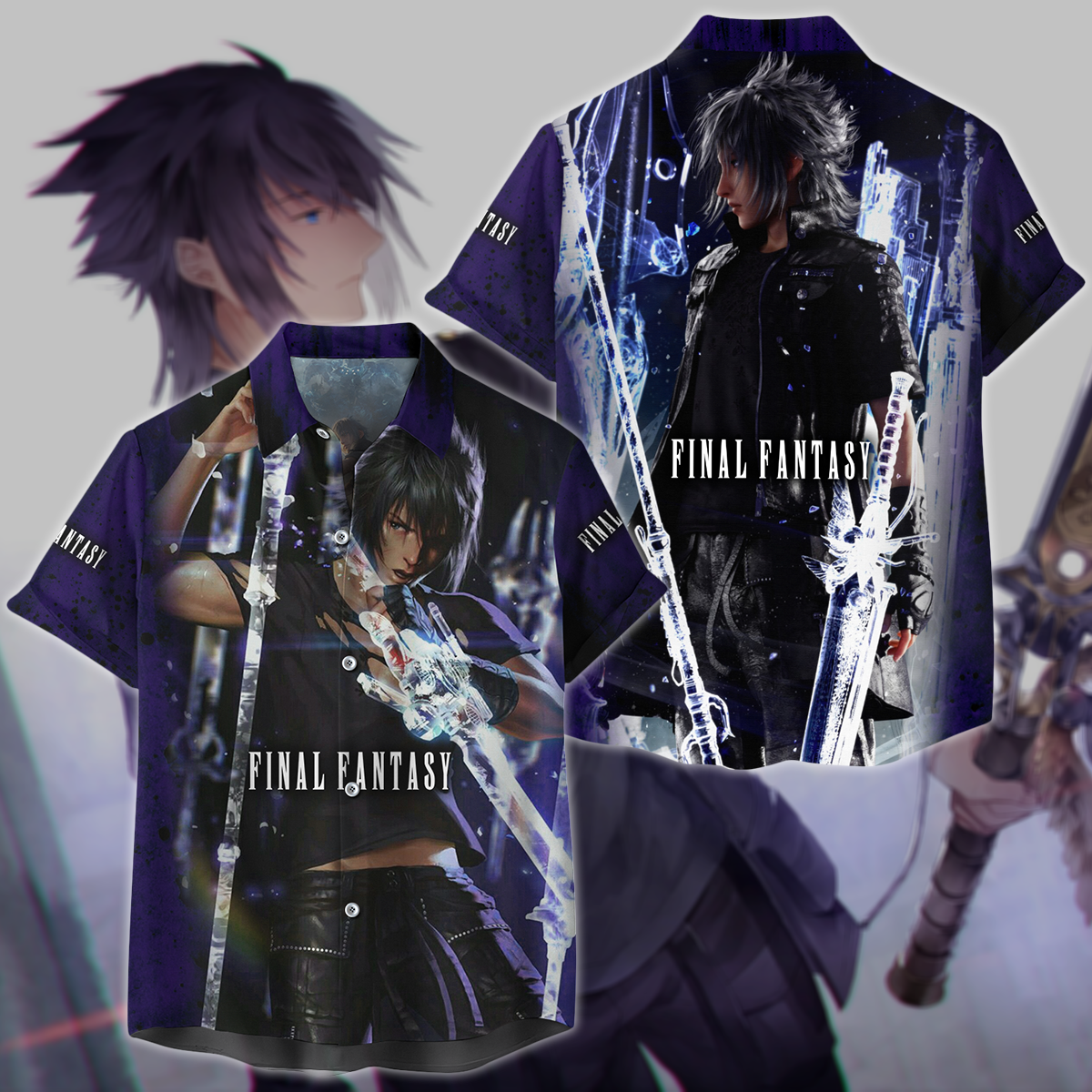 Final Fantasy XV Noctis Video Game 3D All Over Print T-shirt Tank Top Zip Hoodie Pullover Hoodie Hawaiian Shirt Beach Shorts Jogger Hawaiian Shirt S