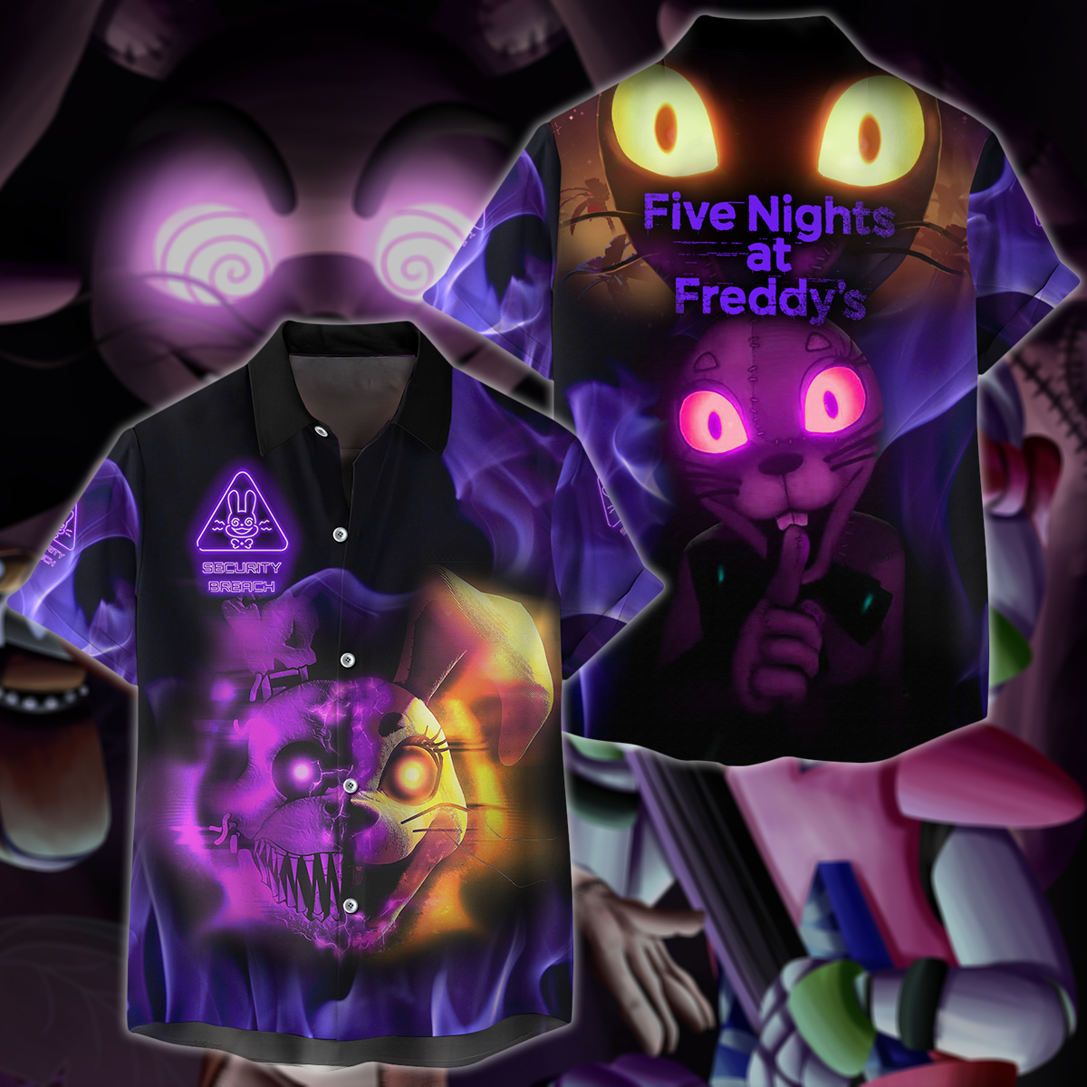 Five Nights at Freddy's: Security Breach Video Game 3D All Over Print T-shirt Tank Top Zip Hoodie Pullover Hoodie Hawaiian Shirt Beach Shorts Jogger Hawaiian Shirt S