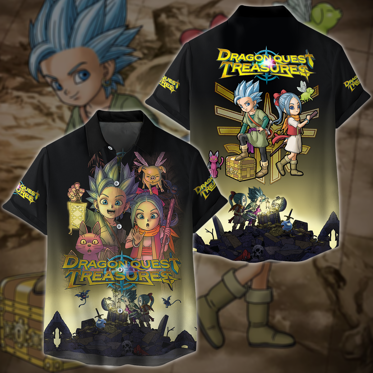 Dragon Quest Treasures Video Game 3D All Over Printed T-shirt Tank Top Zip Hoodie Pullover Hoodie Hawaiian Shirt Beach Shorts Jogger Hawaiian Shirt S