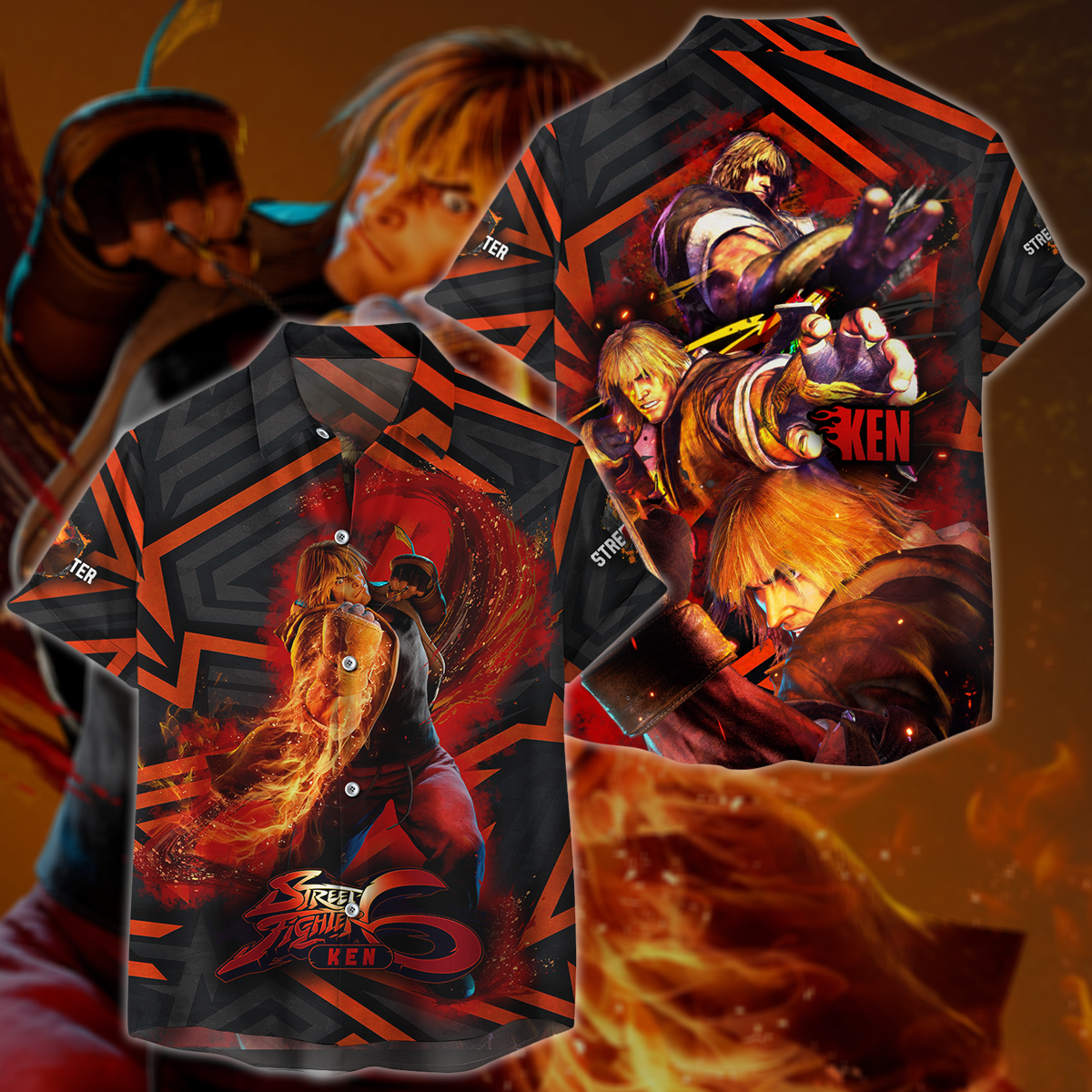 Street Fighter 6 Ken Video Game 3D All Over Printed T-shirt Tank Top Zip Hoodie Pullover Hoodie Hawaiian Shirt Beach Shorts Jogger Hawaiian Shirt S