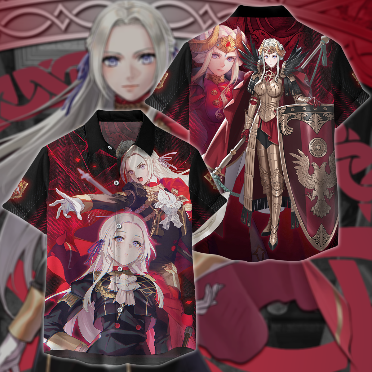 Fire Emblem Edelgard Video Game 3D All Over Print T-shirt Tank Top Zip Hoodie Pullover Hoodie Hawaiian Shirt Beach Shorts Jogger Hawaiian Shirt S