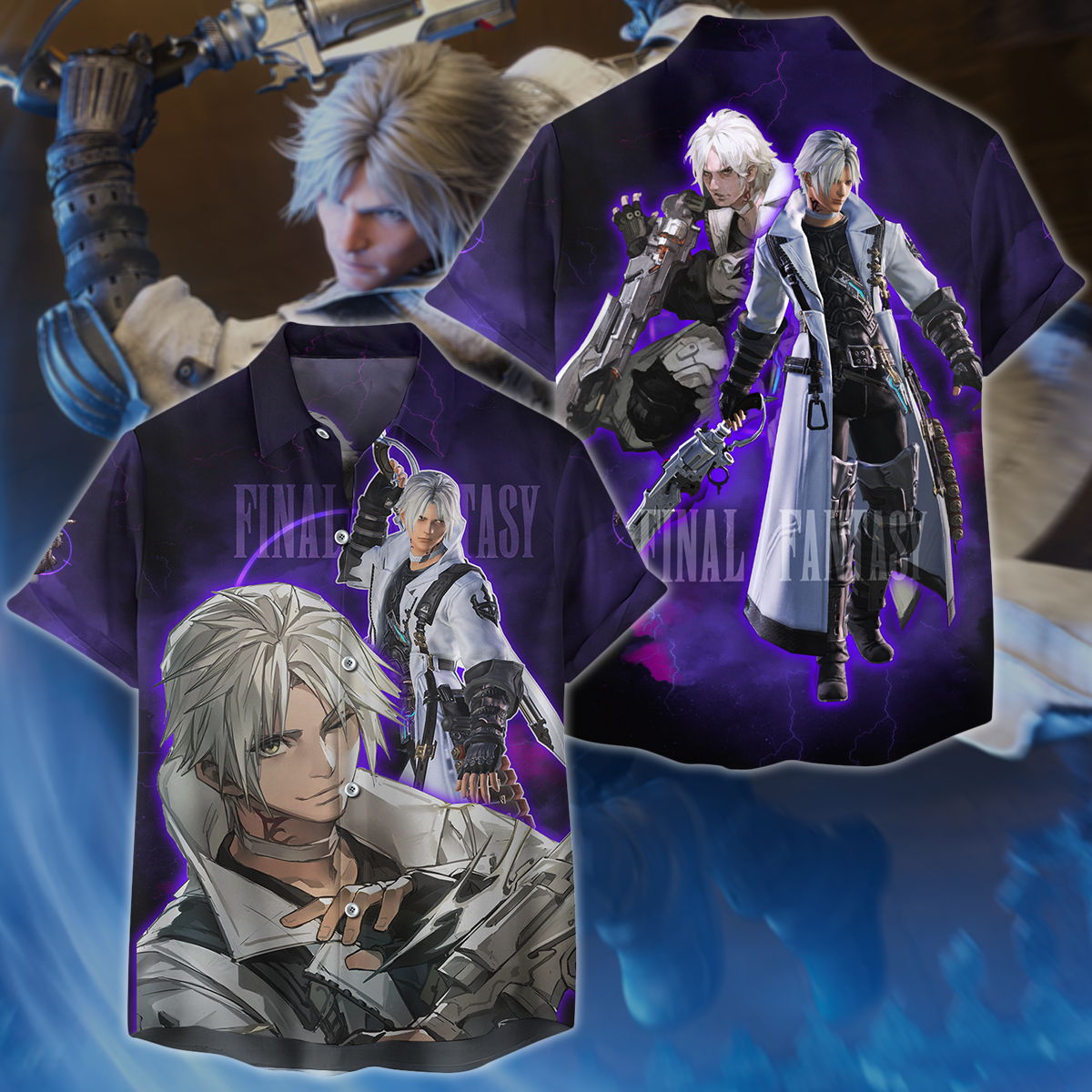 Final Fantasy XIV Thancred Video Game 3D All Over Print T-shirt Tank Top Zip Hoodie Pullover Hoodie Hawaiian Shirt Beach Shorts Jogger Hawaiian Shirt S