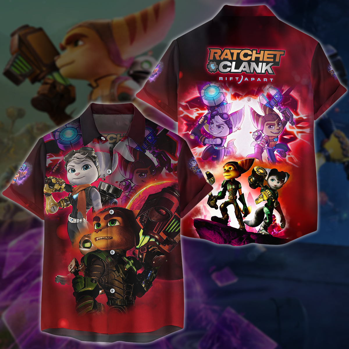 Ratchet & Clank: Rift Apart Video Game 3D All Over Printed T-shirt Tank Top Zip Hoodie Pullover Hoodie Hawaiian Shirt Beach Shorts Jogger Hawaiian Shirt S