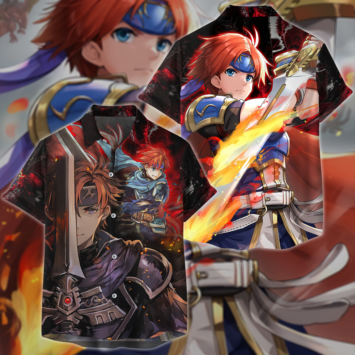 Fire Emblem Roy Video Game 3D All Over Print T-shirt Tank Top Zip Hoodie Pullover Hoodie Hawaiian Shirt Beach Shorts Jogger Hawaiian Shirt S