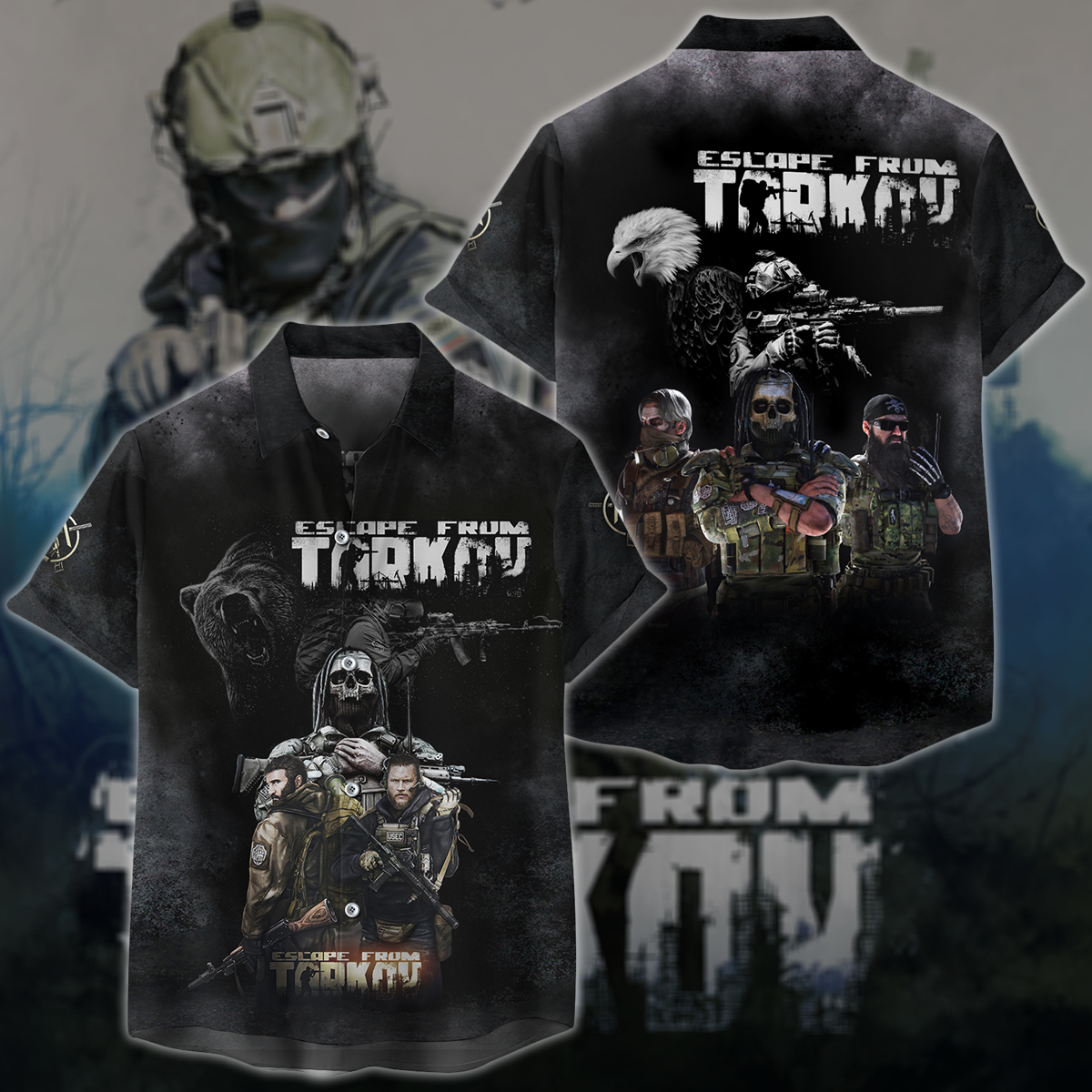 Escape From Tarkov Video Game 3D All Over Printed T-shirt Tank Top Zip Hoodie Pullover Hoodie Hawaiian Shirt Beach Shorts Jogger Hawaiian Shirt S