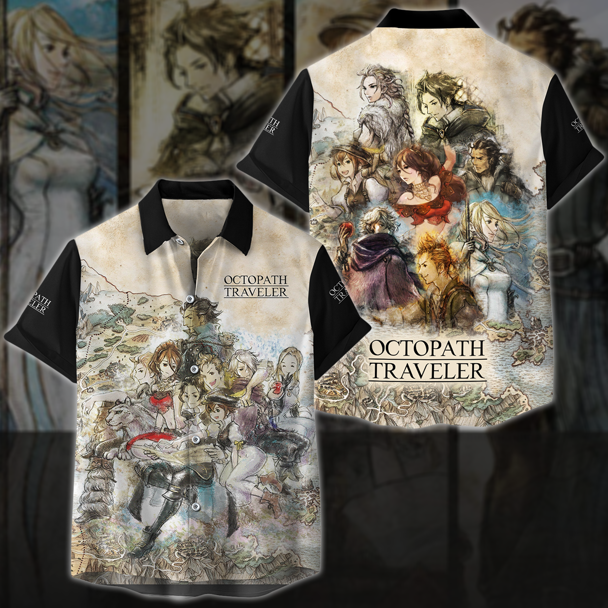 Octopath Traveler 2 Video Game 3D All Over Printed T-shirt Tank Top Zip Hoodie Pullover Hoodie Hawaiian Shirt Beach Shorts Jogger Hawaiian Shirt S