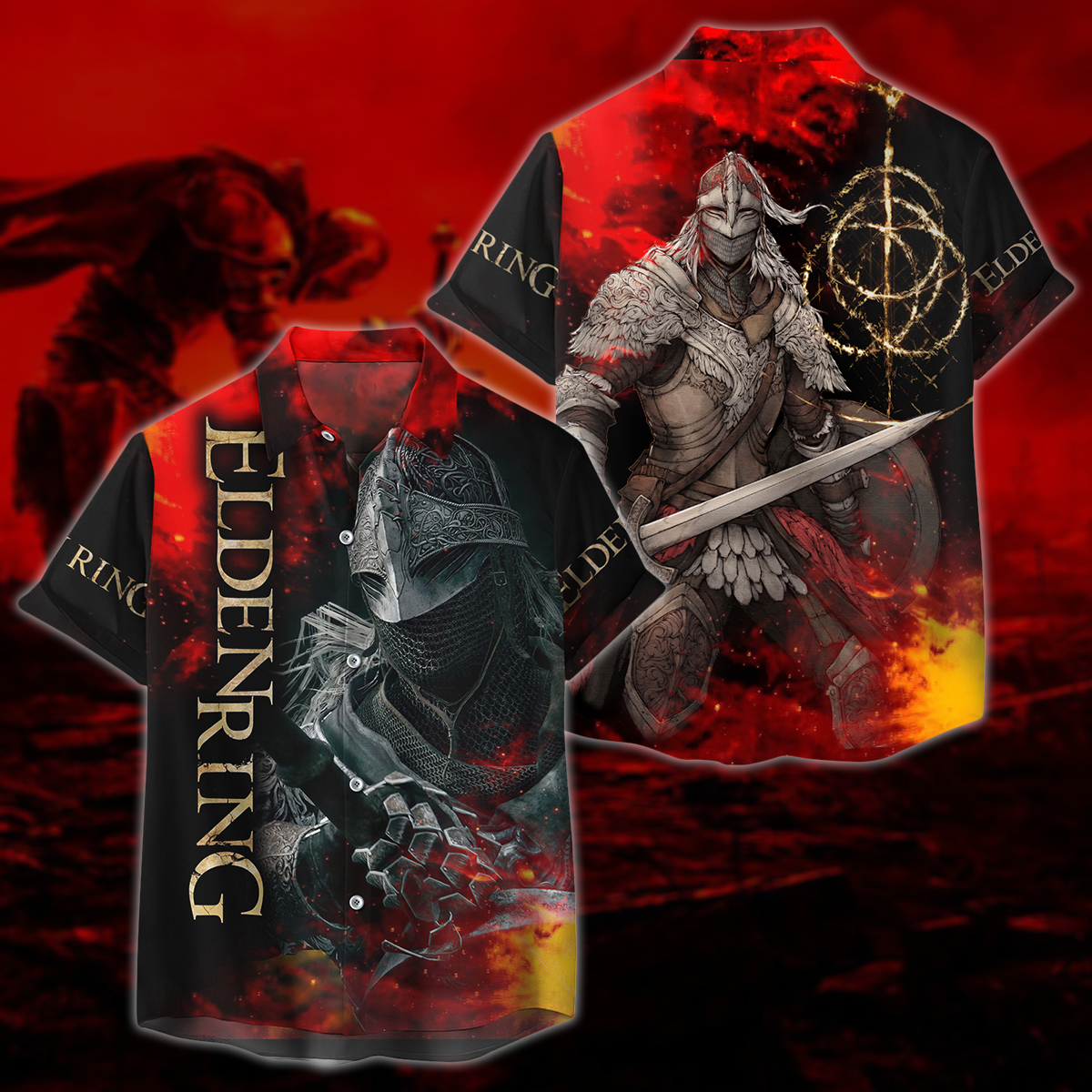 Elden Ring 3D All Over Print T-shirt Tank Top Zip Hoodie Pullover Hoodie Hawaiian Shirt Beach Shorts Jogger Hawaiian Shirt S
