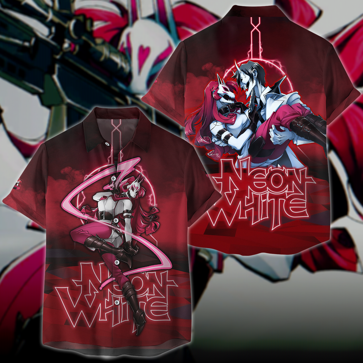 Neon White Video Game 3D All Over Print T-shirt Tank Top Zip Hoodie Pullover Hoodie Hawaiian Shirt Beach Shorts Jogger Hawaiian Shirt S