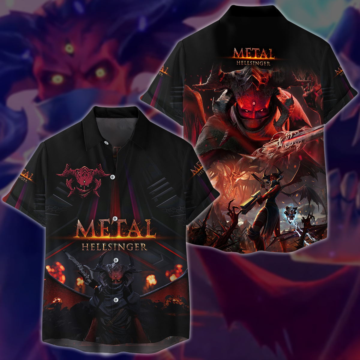 Metal: Hellsinger Video Game 3D All Over Print T-shirt Tank Top Zip Hoodie Pullover Hoodie Hawaiian Shirt Beach Shorts Jogger Hawaiian Shirt S