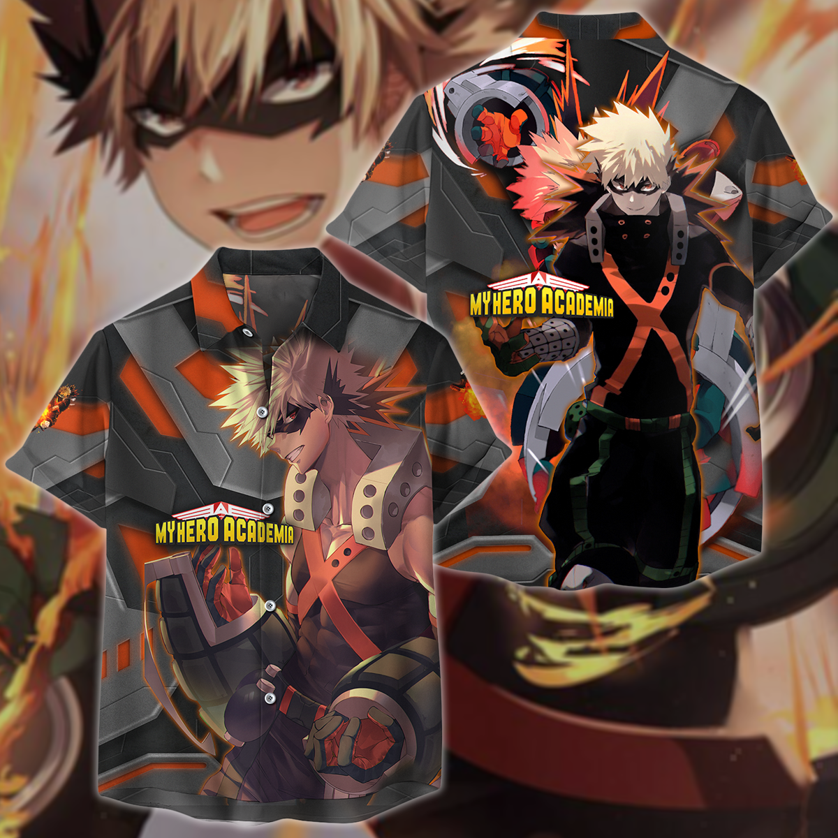 My Hero Academia Bakugou 3D All Over Print T-shirt Tank Top Zip Hoodie Pullover Hoodie Hawaiian Shirt Beach Shorts Jogger Hawaiian Shirt S