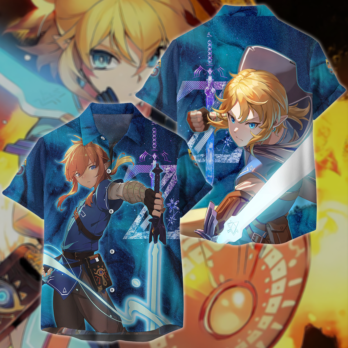 Link Legend of Zelda Video Game 3D All Over Print T-shirt Tank Top Zip Hoodie Pullover Hoodie Hawaiian Shirt Beach Shorts Jogger Hawaiian Shirt S