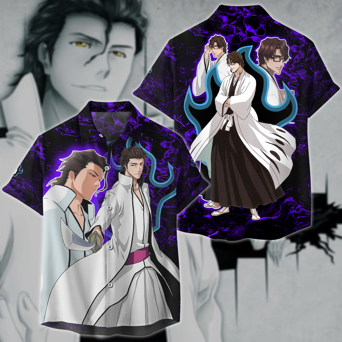 Bleach Sousuke Aizen Anime Manga 3D All Over Print T-shirt Tank Top Zip Hoodie Pullover Hoodie Hawaiian Shirt Beach Shorts Jogger Hawaiian Shirt S