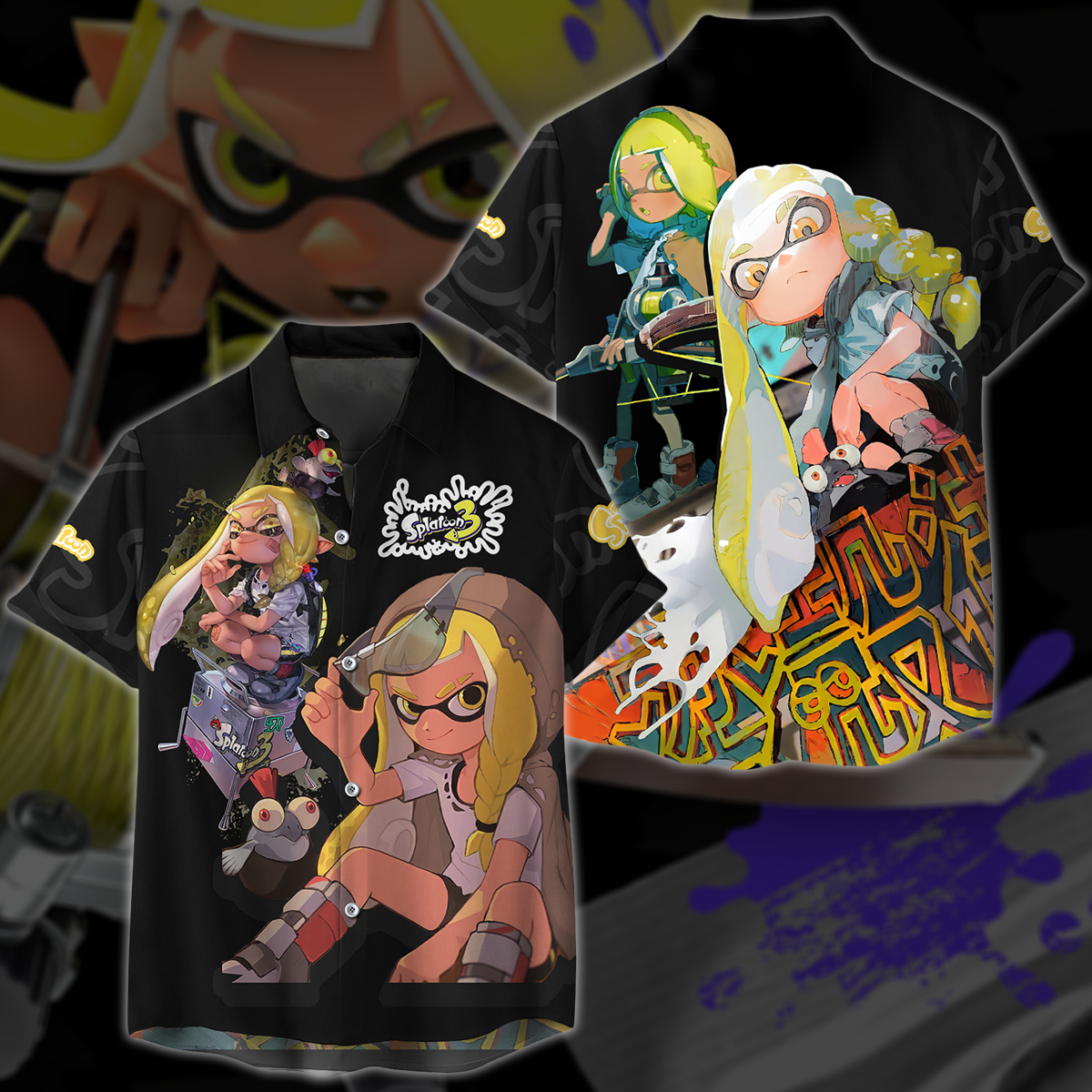 Splatoon 3 Video Game 3D All Over Printed T-shirt Tank Top Zip Hoodie Pullover Hoodie Hawaiian Shirt Beach Shorts Jogger Hawaiian Shirt S