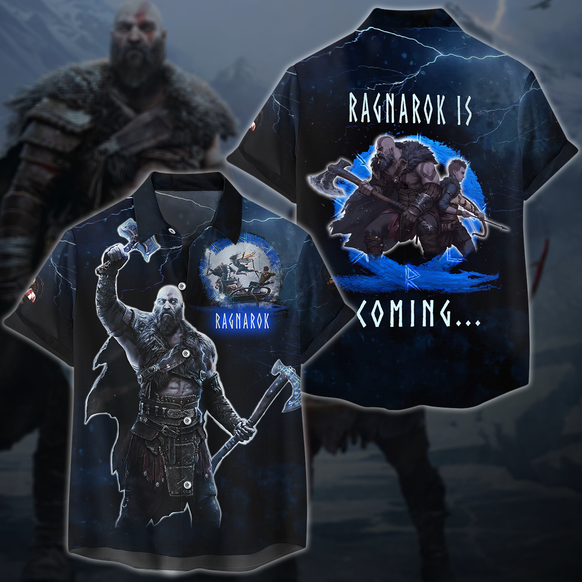 God Of War Ragnarok Video Game 3D All Over Printed T-shirt Tank Top Zip Hoodie Pullover Hoodie Hawaiian Shirt Beach Shorts Jogger Hawaiian Shirt S