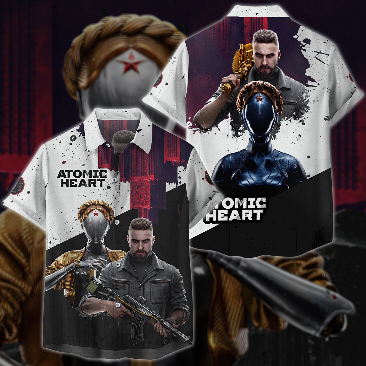 Atomic Heart Video Game 3D All Over Printed T-shirt Tank Top Zip Hoodie Pullover Hoodie Hawaiian Shirt Beach Shorts Jogger Hawaiian Shirt S