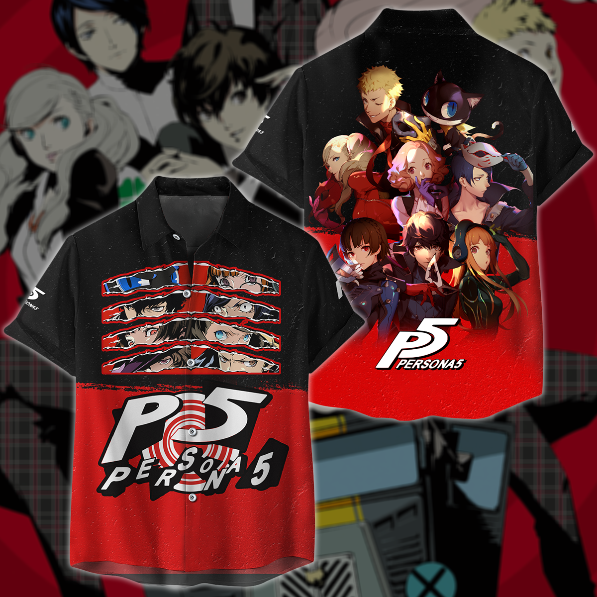 Persona V Video Game 3D All Over Printed T-shirt Tank Top Zip Hoodie Pullover Hoodie Hawaiian Shirt Beach Shorts Jogger Hawaiian Shirt S
