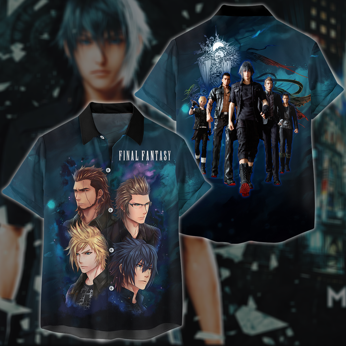 Final Fantasy XV Video Game 3D All Over Printed T-shirt Tank Top Zip Hoodie Pullover Hoodie Hawaiian Shirt Beach Shorts Jogger Hawaiian Shirt S