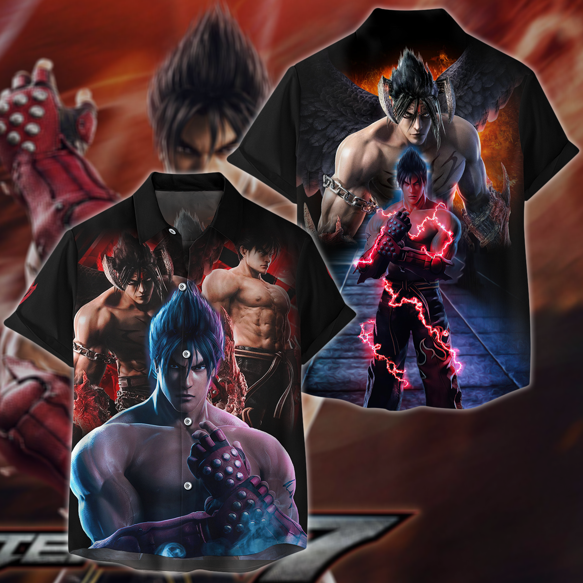 Tekken Jin Kazama Video Game 3D All Over Print T-shirt Tank Top Zip Hoodie Pullover Hoodie Hawaiian Shirt Beach Shorts Jogger Hawaiian Shirt S