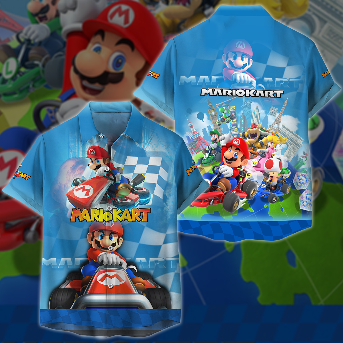 Mario Kart Video Game 3D All Over Printed T-shirt Tank Top Zip Hoodie Pullover Hoodie Hawaiian Shirt Beach Shorts Jogger Hawaiian Shirt S