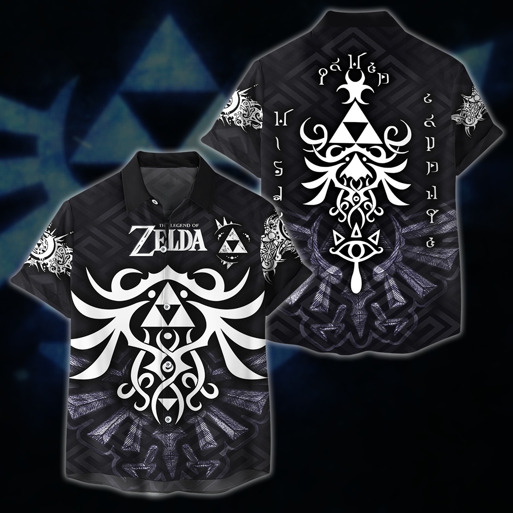 Legend of Zelda All Over Print T-shirt Tank Top Zip Hoodie Pullover Hoodie Hawaiian Shirt Hawaiian Shirt S
