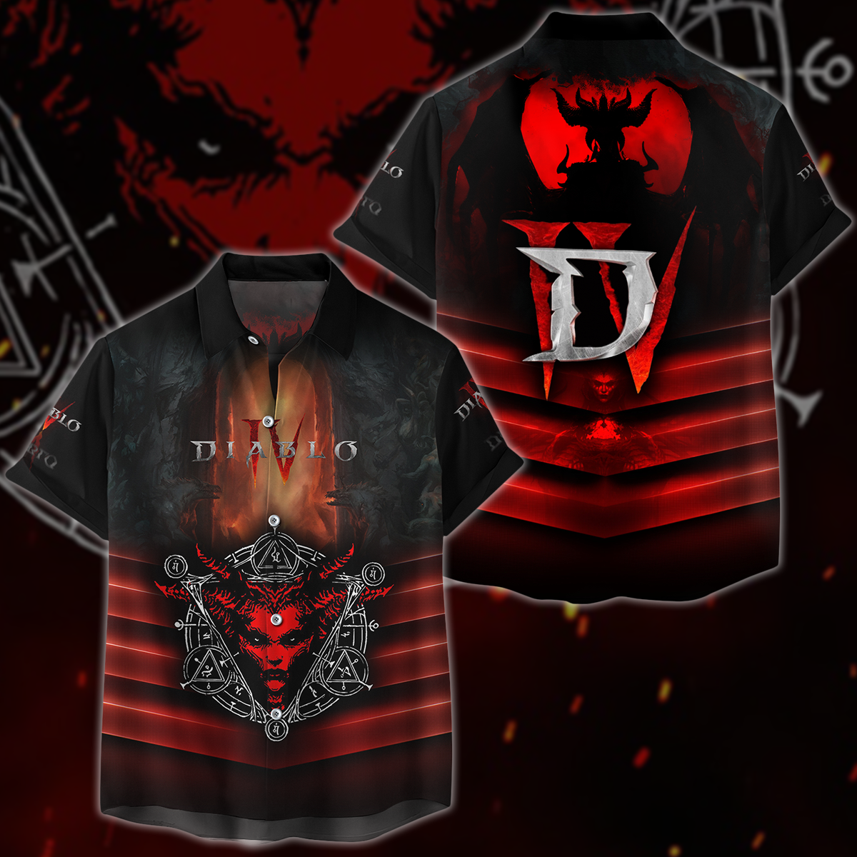 Diablo IV Video Game 3D All Over Printed T-shirt Tank Top Zip Hoodie Pullover Hoodie Hawaiian Shirt Beach Shorts Jogger Hawaiian Shirt S