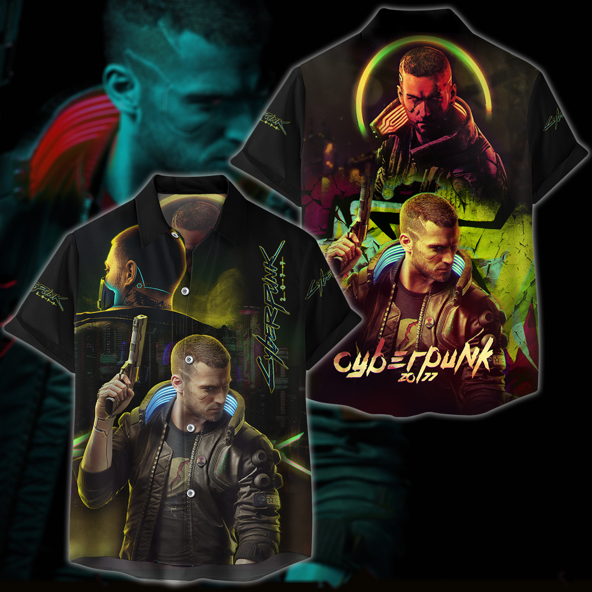 Cyberpunk 2077 Video Game 3D All Over Print T-shirt Tank Top Zip Hoodie Pullover Hoodie Hawaiian Shirt Beach Shorts Jogger Hawaiian Shirt S