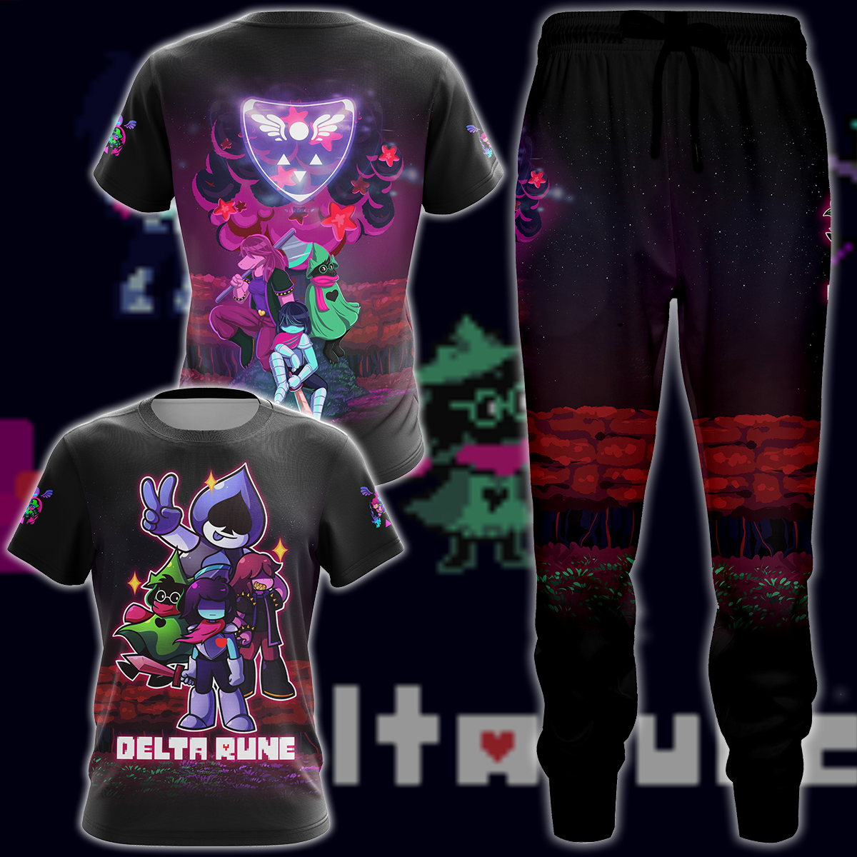 Deltarune Video Game 3D All Over Printed T-shirt Tank Top Zip Hoodie Pullover Hoodie Hawaiian Shirt Beach Shorts Jogger