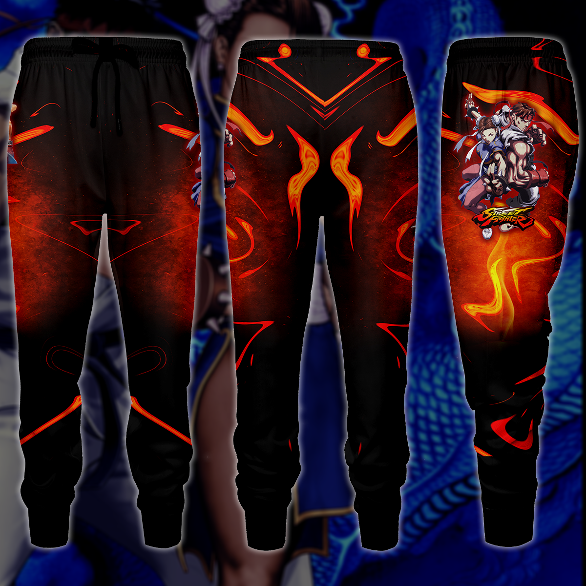 Street Fighter: Ryu & Chun-Li Video Game 3D All Over Printed T-shirt Tank Top Zip Hoodie Pullover Hoodie Hawaiian Shirt Beach Shorts Jogger Joggers S