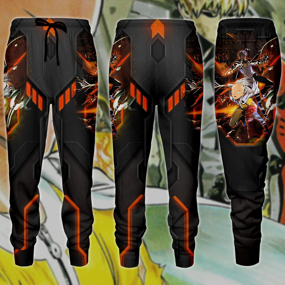 One Punch Man Saitama & Genos 3D All Over Print T-shirt Tank Top Zip Hoodie Pullover Hoodie Hawaiian Shirt Beach Shorts Jogger Joggers S