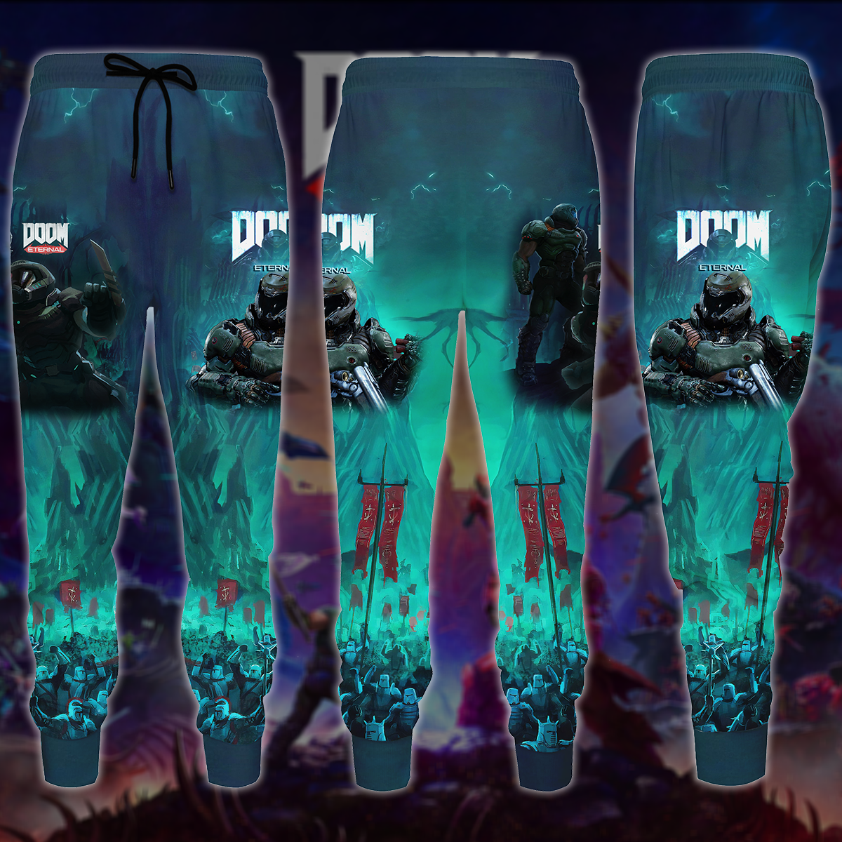 Doom Eternal Video Game All Over Printed T-shirt Tank Top Zip Hoodie Pullover Hoodie Hawaiian Shirt Beach Shorts Joggers Joggers S