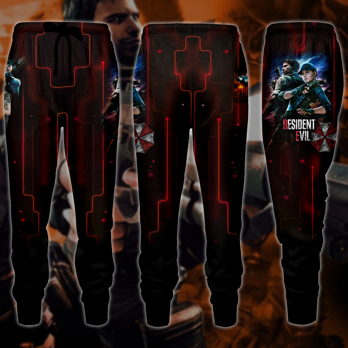 Resident Evil: Jill Valentine & Chris Redfield Video Game 3D All Over Printed T-shirt Tank Top Zip Hoodie Pullover Hoodie Hawaiian Shirt Beach Shorts Jogger Joggers S