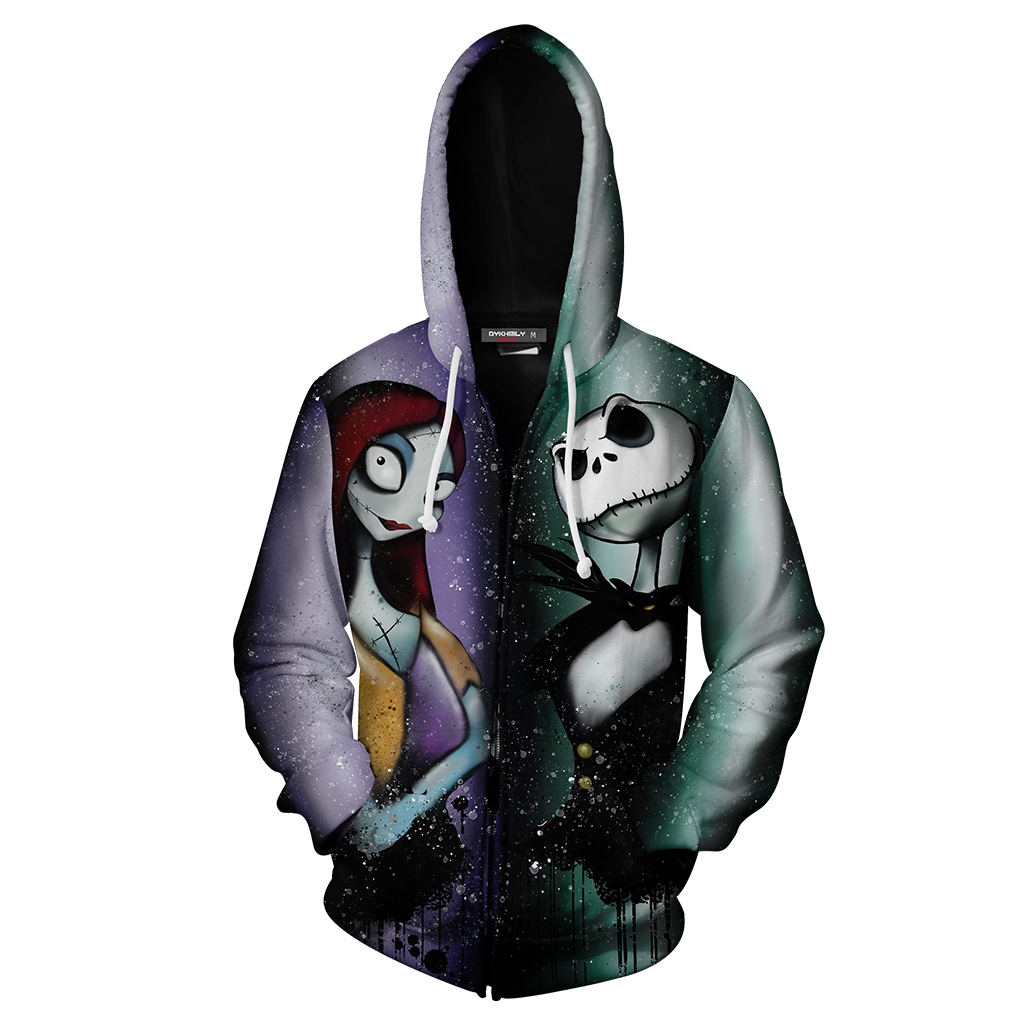 The Nightmare Before Christmas Jack & Sally Zip Up Hoodie